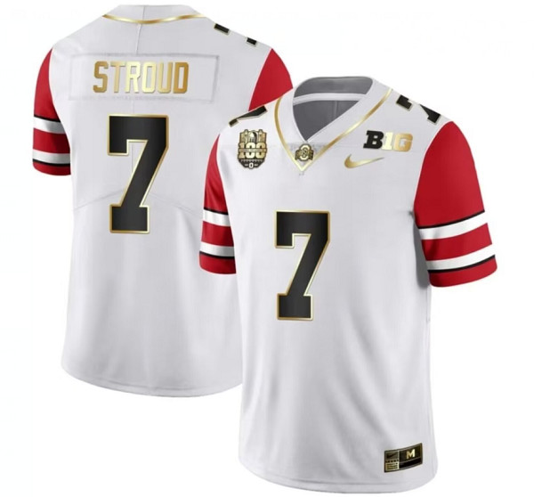 Ohio State Buckeyes #7 CJ Stroud White Stitched Football Jersey